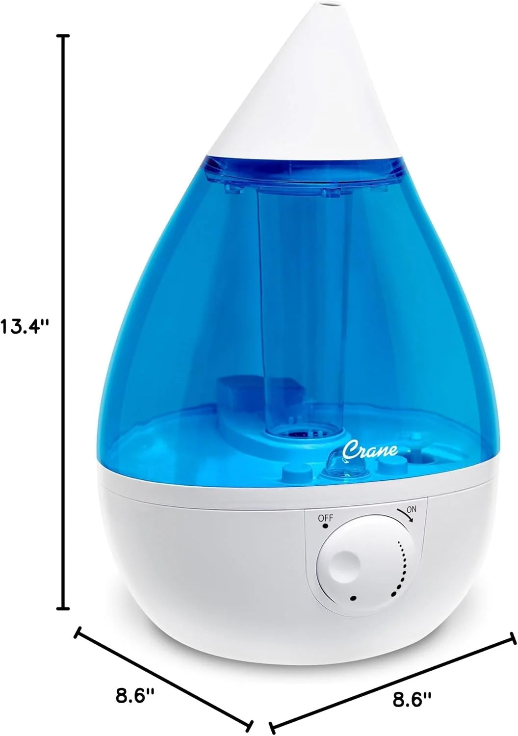 Crane USA Cool Mist Humidifier for Bedroom, Baby Nursery, Kids Room or Office, 1 Gallon Tank, Blue
