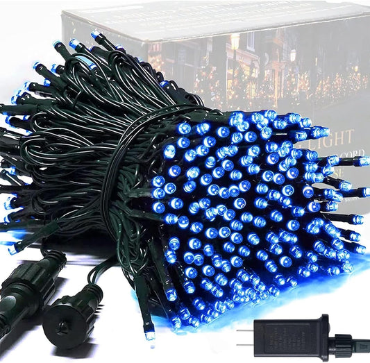 250 LED Blue Christmas Lights: 91.5Ft Extendable Blue String Lights Indoor Outdoor Waterproof with 8 Modes for Christmas Tree, Garden, Patio, Party, Holiday Decorations