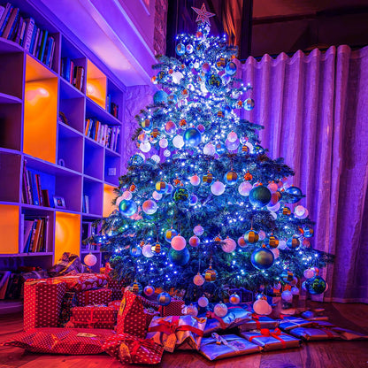 250 LED Blue Christmas Lights: 91.5Ft Extendable Blue String Lights Indoor Outdoor Waterproof with 8 Modes for Christmas Tree, Garden, Patio, Party, Holiday Decorations